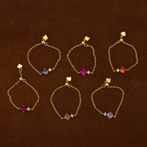 birthstone chain band ring